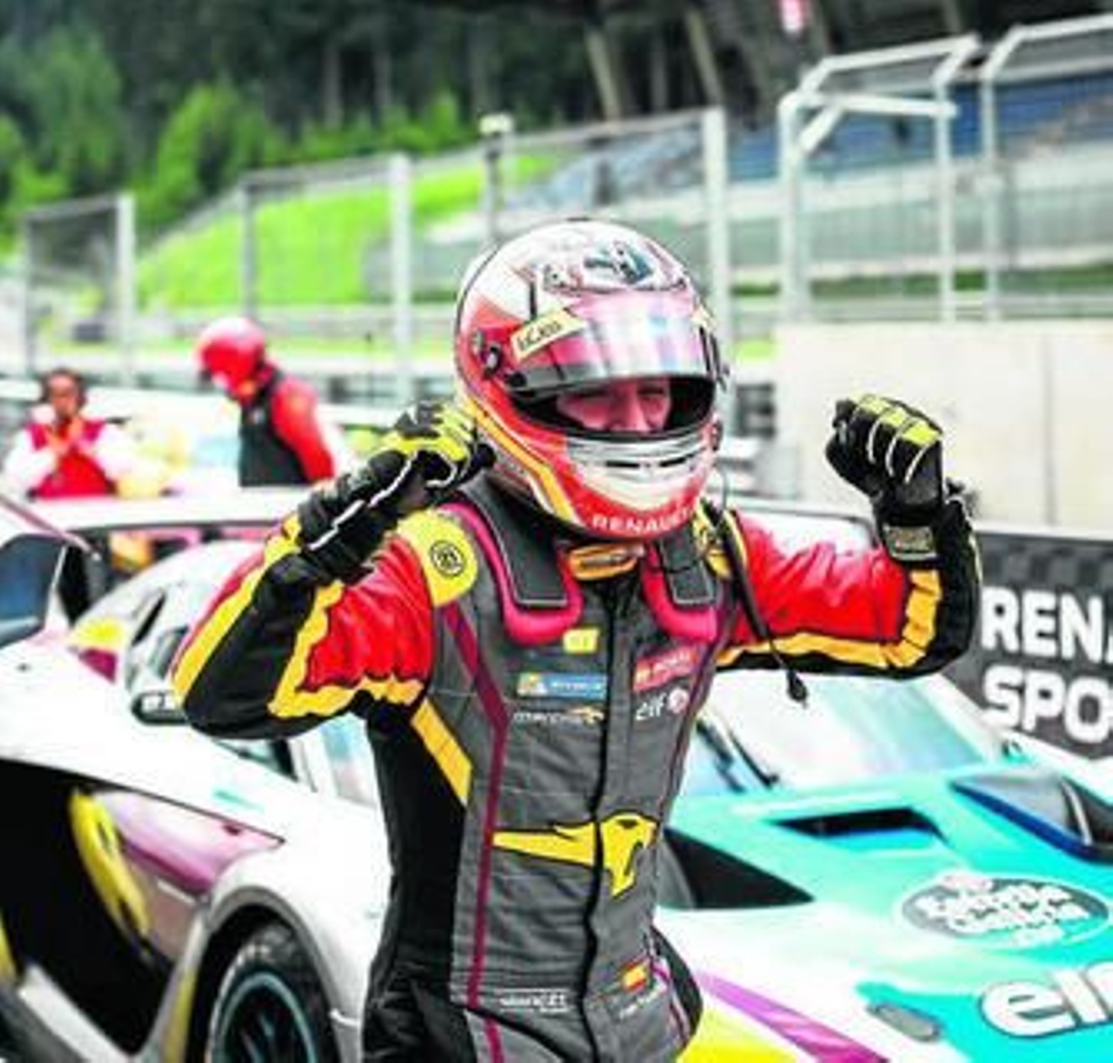 El piloto malagueño celebra su primera victoria de la temporada en el circuito Red Bull Ring.