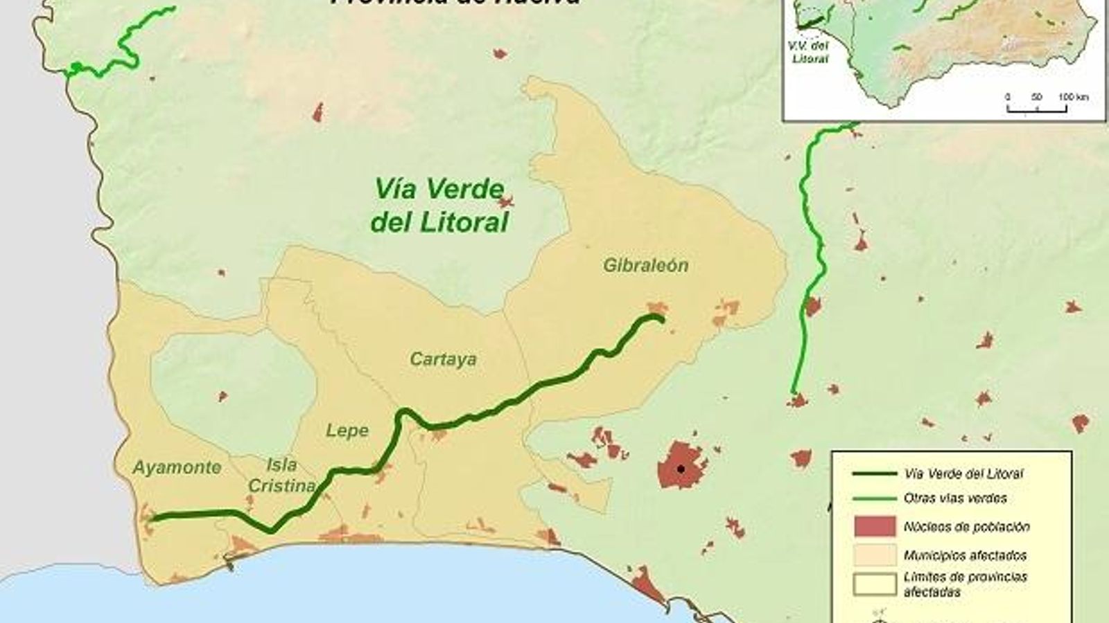 Mapa Vía Verde del Litoral Mapa Vía Verde del Litoral