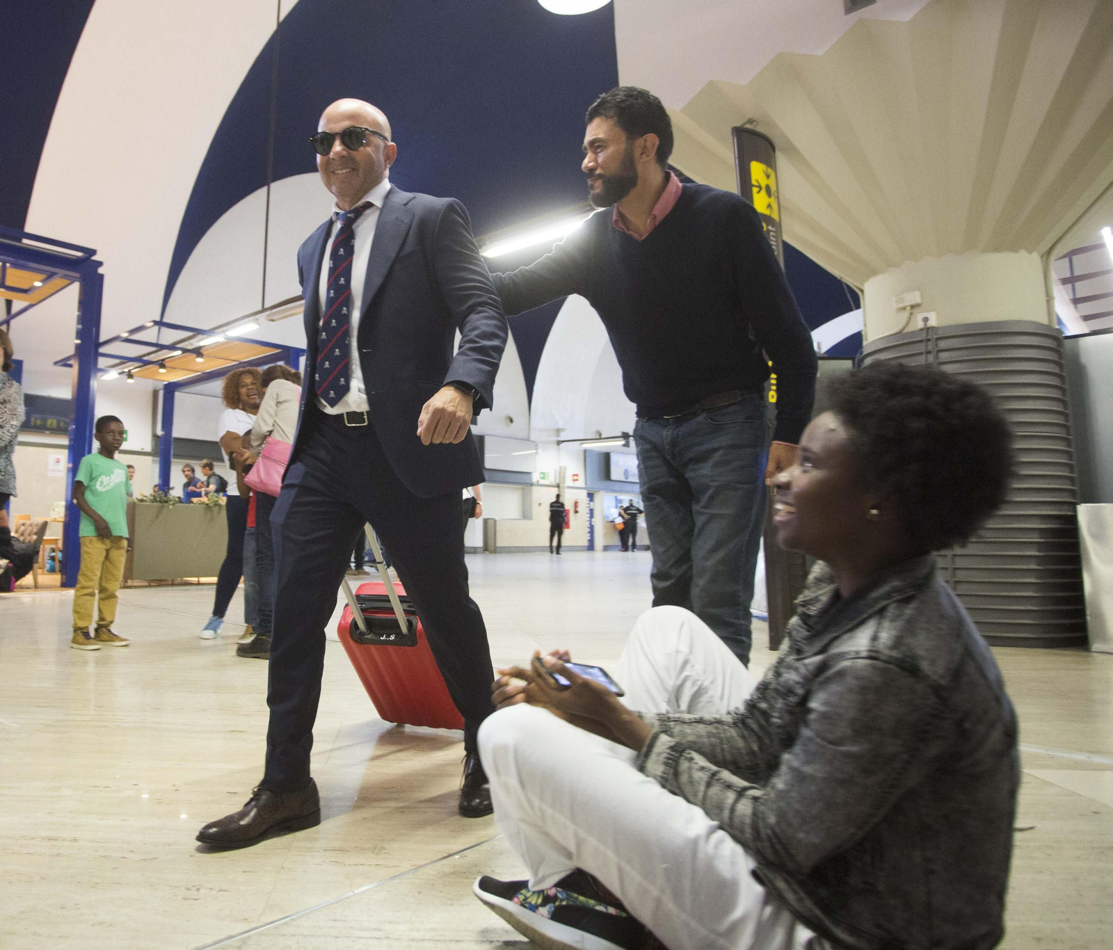 Jorge Sampaoli, en una rciente imagen en el aeropuerto de San Pablo.