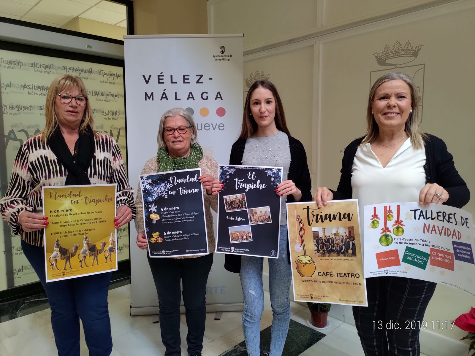 Presentación del programa de Navidad para Triana, Trapiche y Almayate, en Vélez-Málaga.