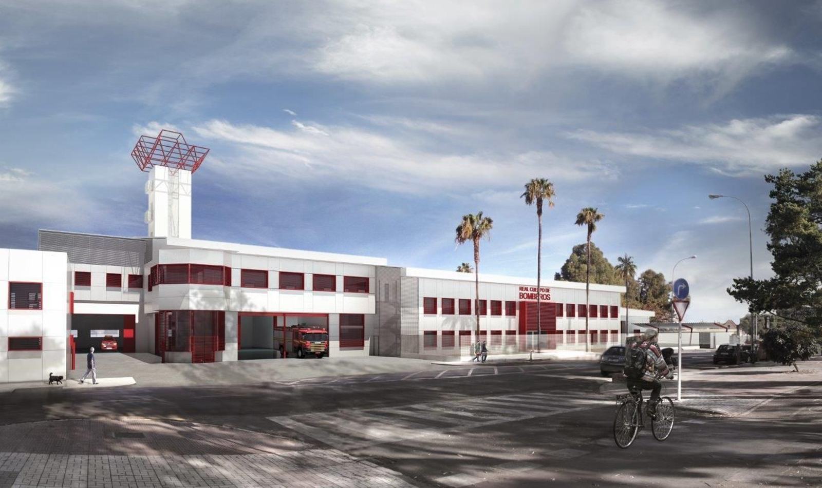 Infografía de la remodelación del parque de bomberos de Martiricos.