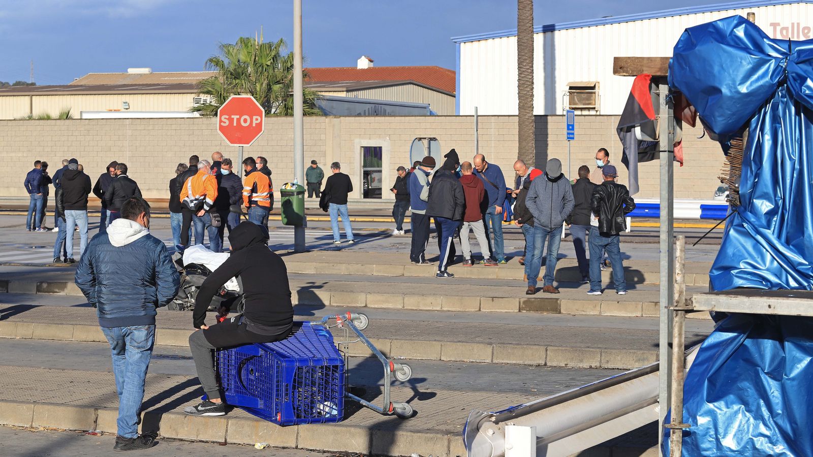 Fotos de los piquetes en el polígono de Palmones