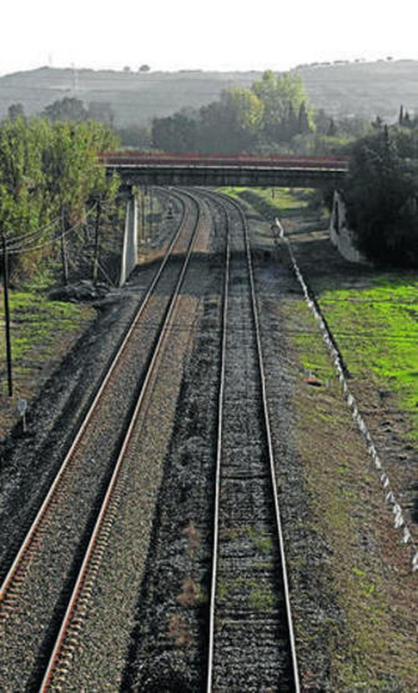 El tendido ferroviario en la Estación de San Roque.