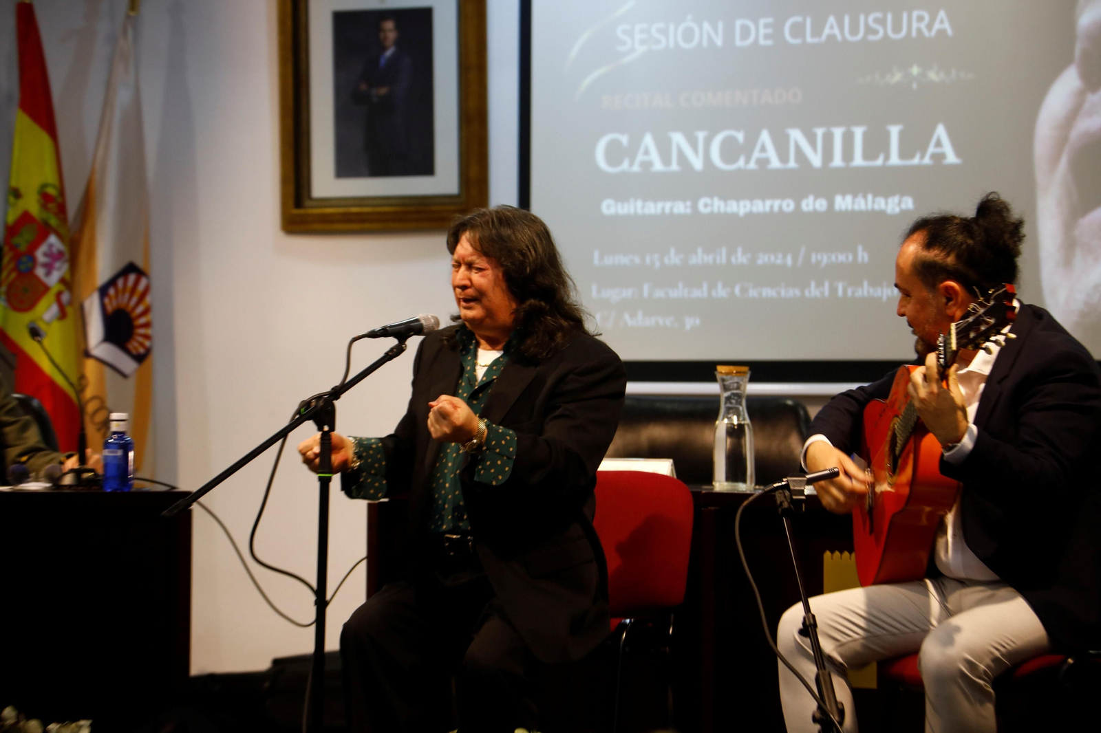 Cancanilla y Chaparro de Málaga protagonizan el acto de clausura de la Cátedra de Flamencología