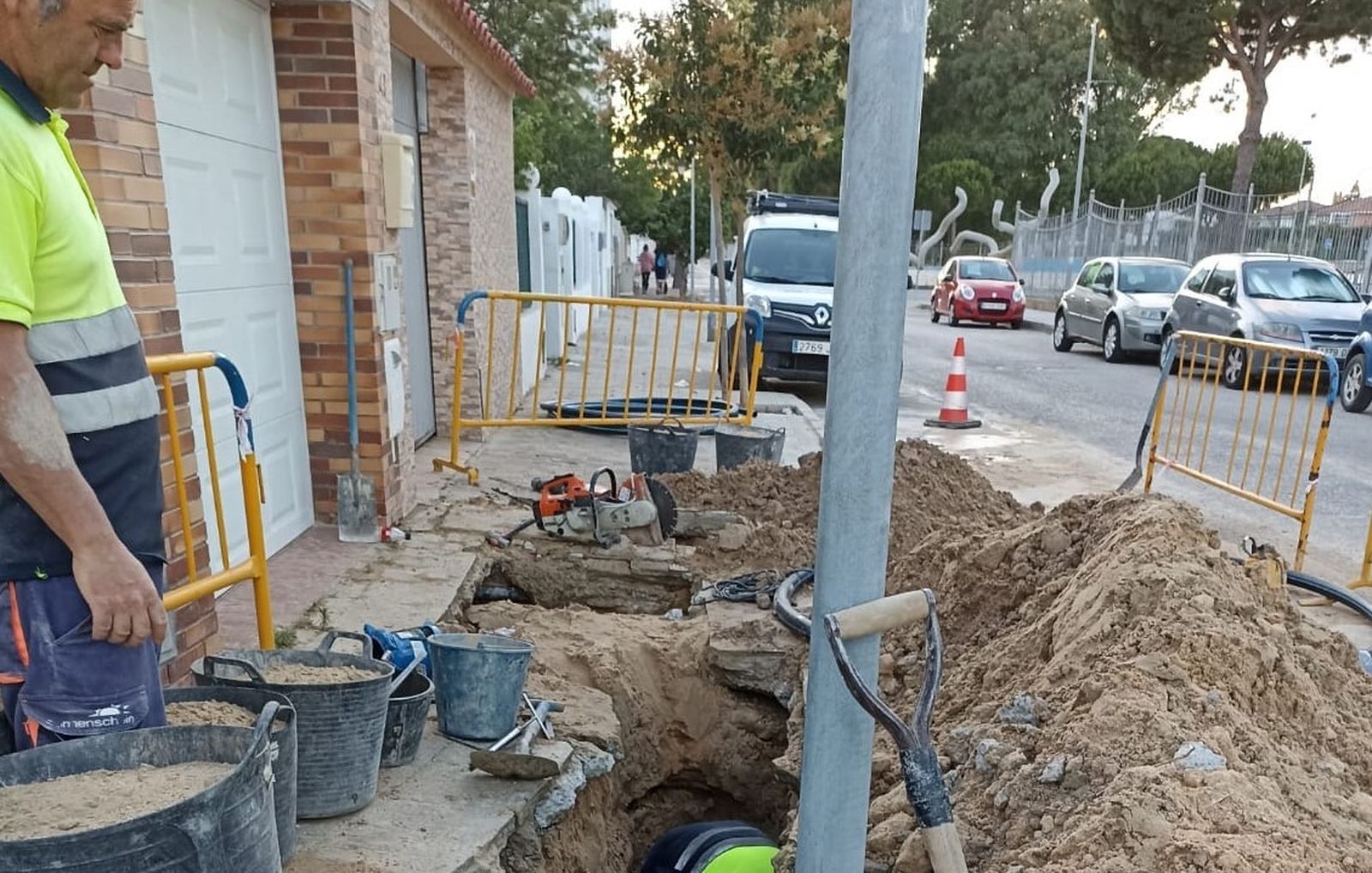 Una imagen de los trabajos en la zona afectada.