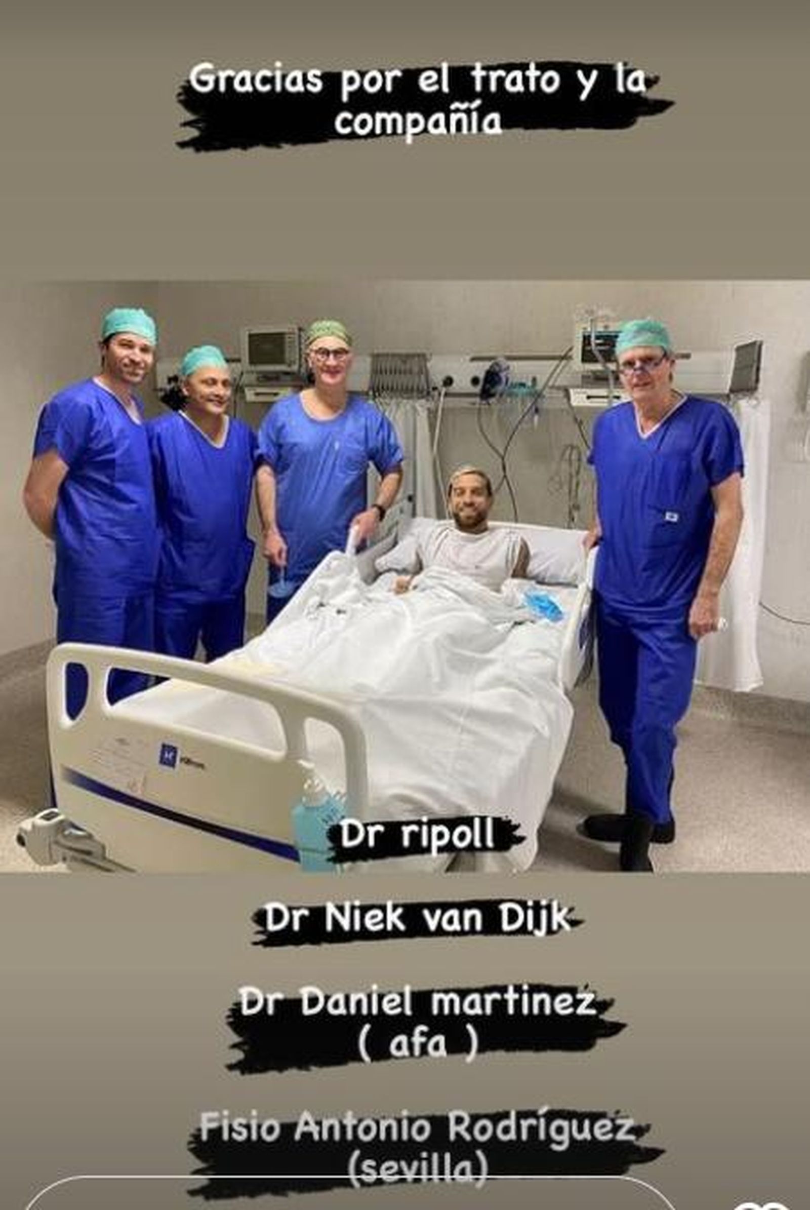 El mensaje de gratitud de Papu en Instagram.