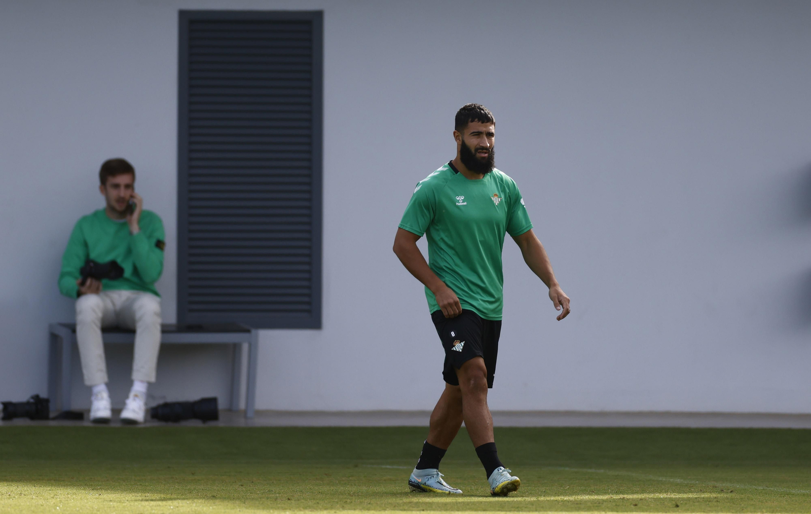Fekir, durante un entrenamiento en la ciudad depoortiva.
