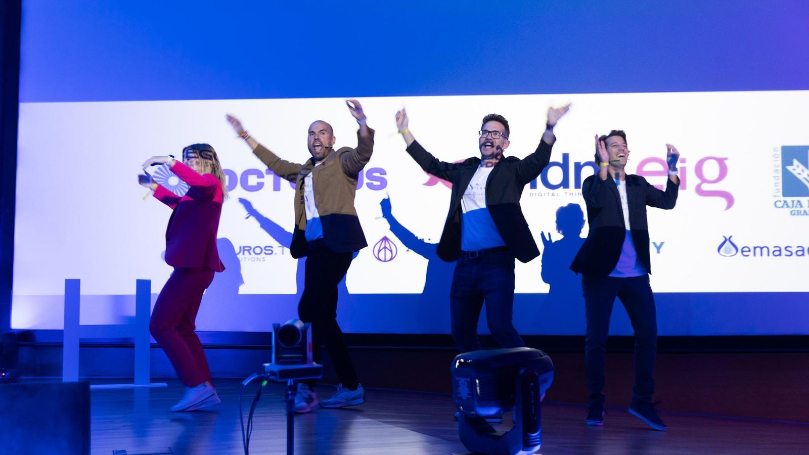 Angela Labrador, Pedro García Manzano, Fran Cortés y Adrián Crovetto, los creadores de Linked Lunch.