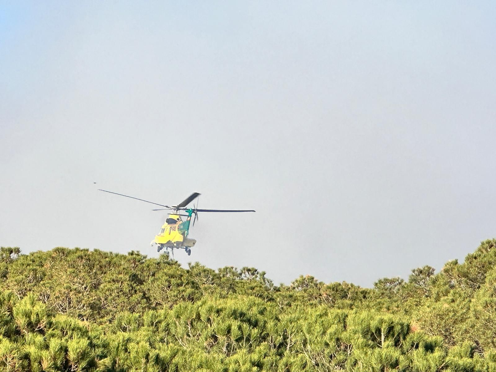 Fuego en la laguna de El Portil: las imágenes del incendio
