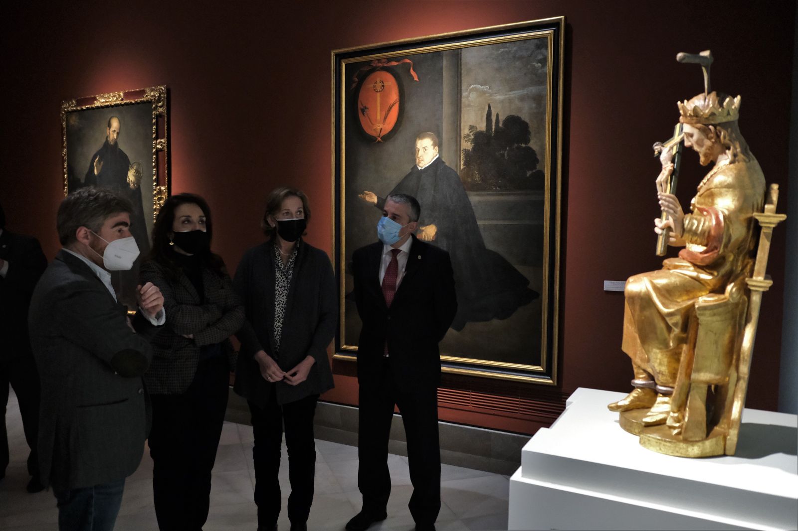 La antigua talla titular de la hermandad de San Hermenegildo expuesta en el Bellas Artes.