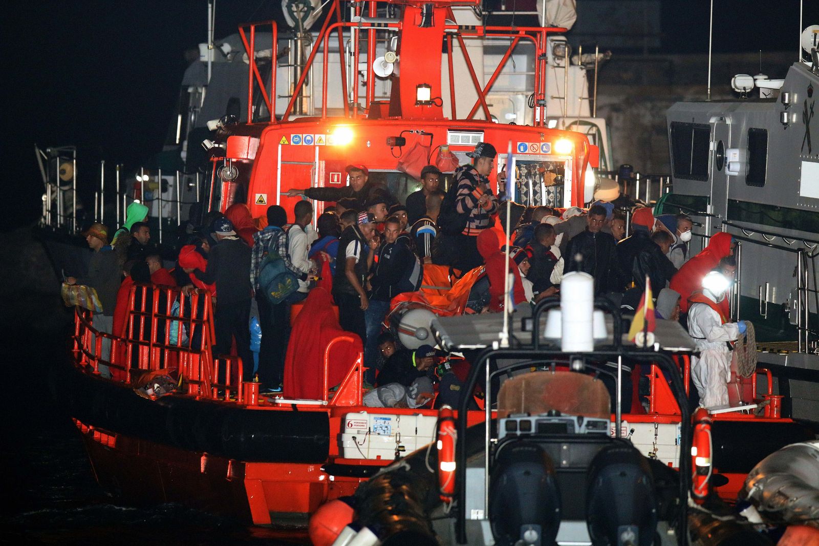 Inmigrantes rescatados de una patera.