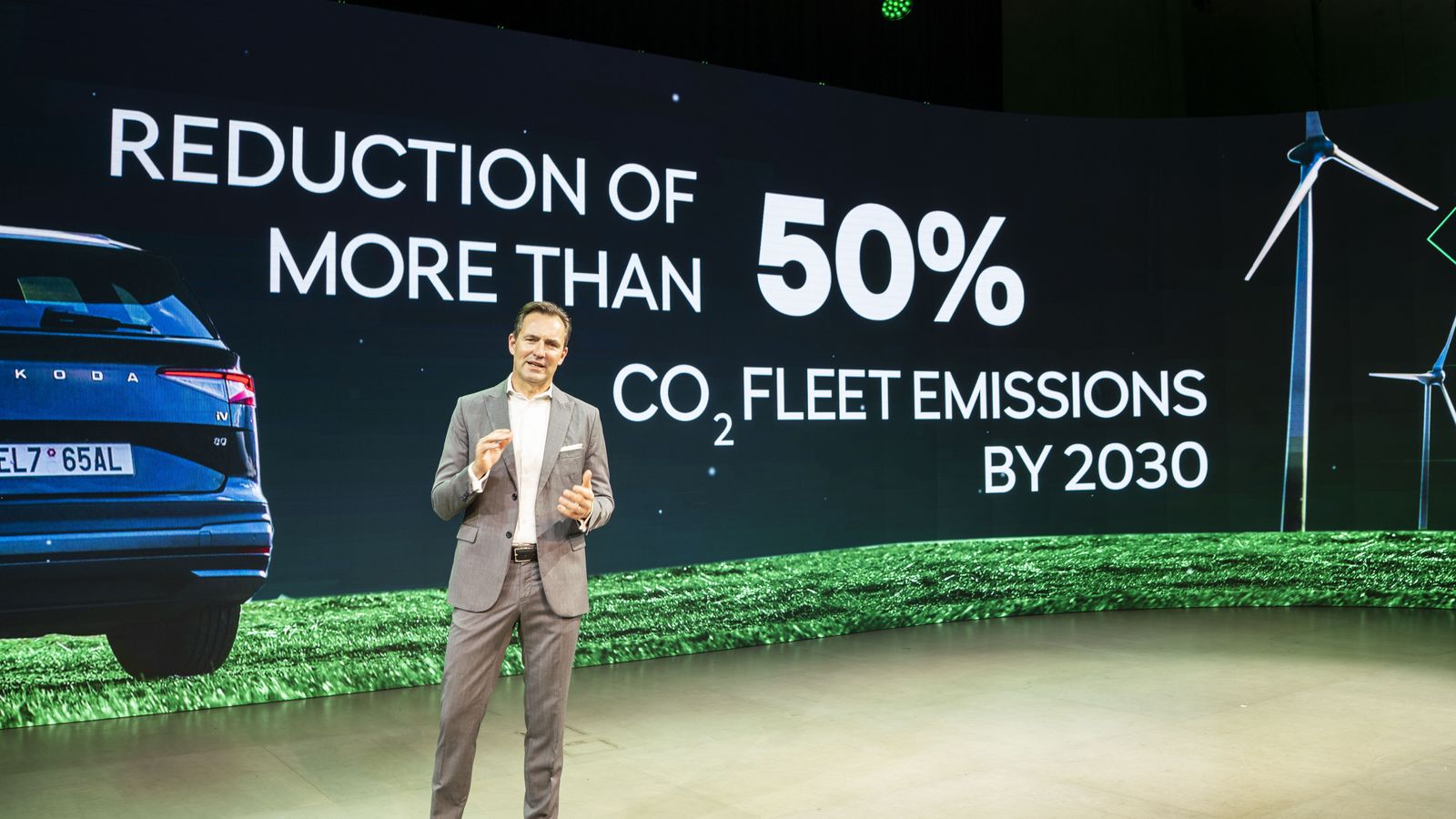 Thomas Schäfer consejero delegado de Skoda Auto , durante la exposición de Next Level.