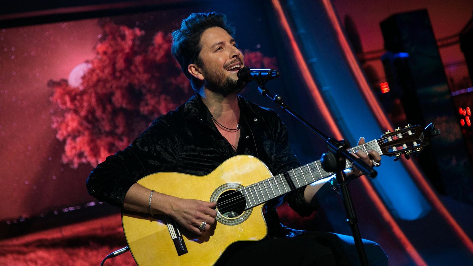 La última guitarra del onubense, elaborada por Álvarez Bernal, también la lució en El Hormiguero