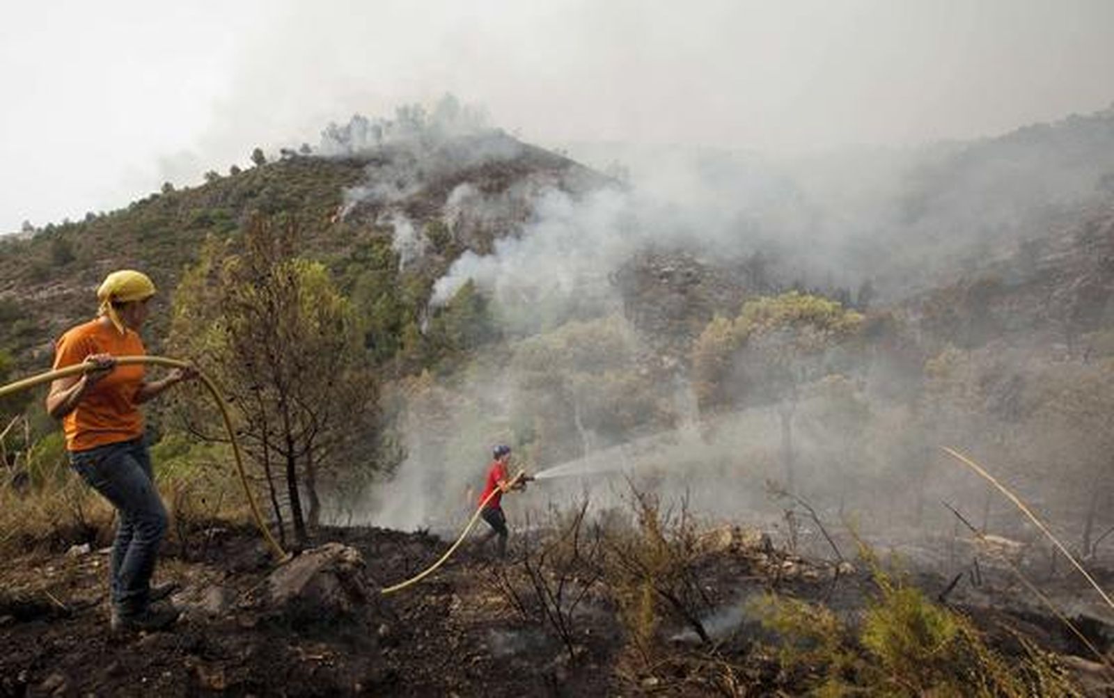 El fuego arrasa miles de hectáreas en comarcas del interior de la provincia de Valencia.

Foto: AFP