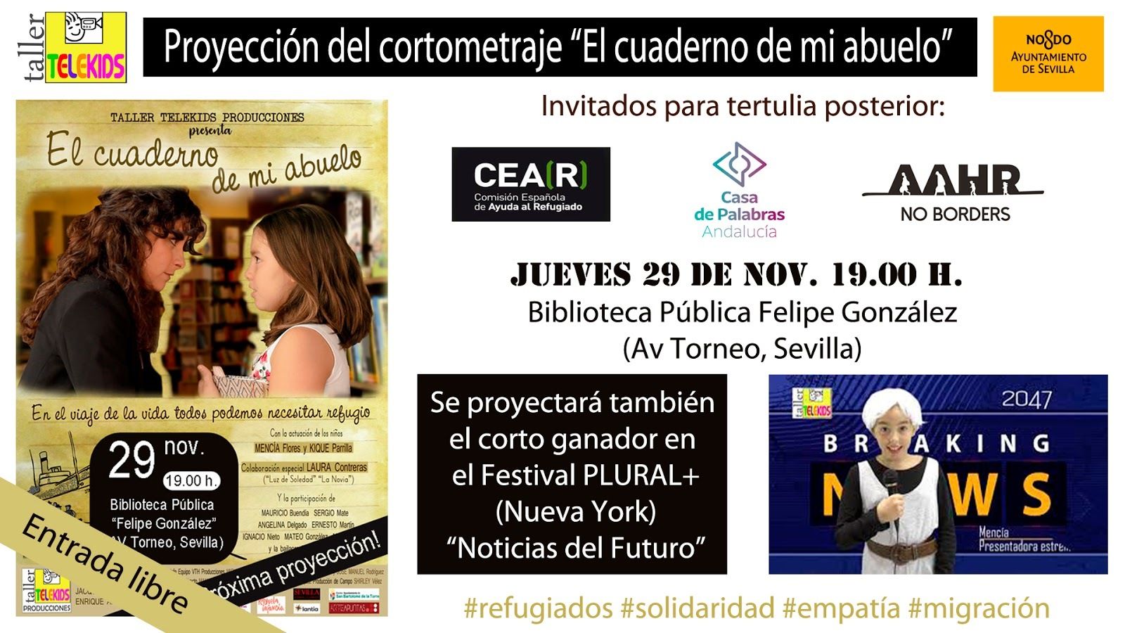 Cartel anunciador de la proyección.