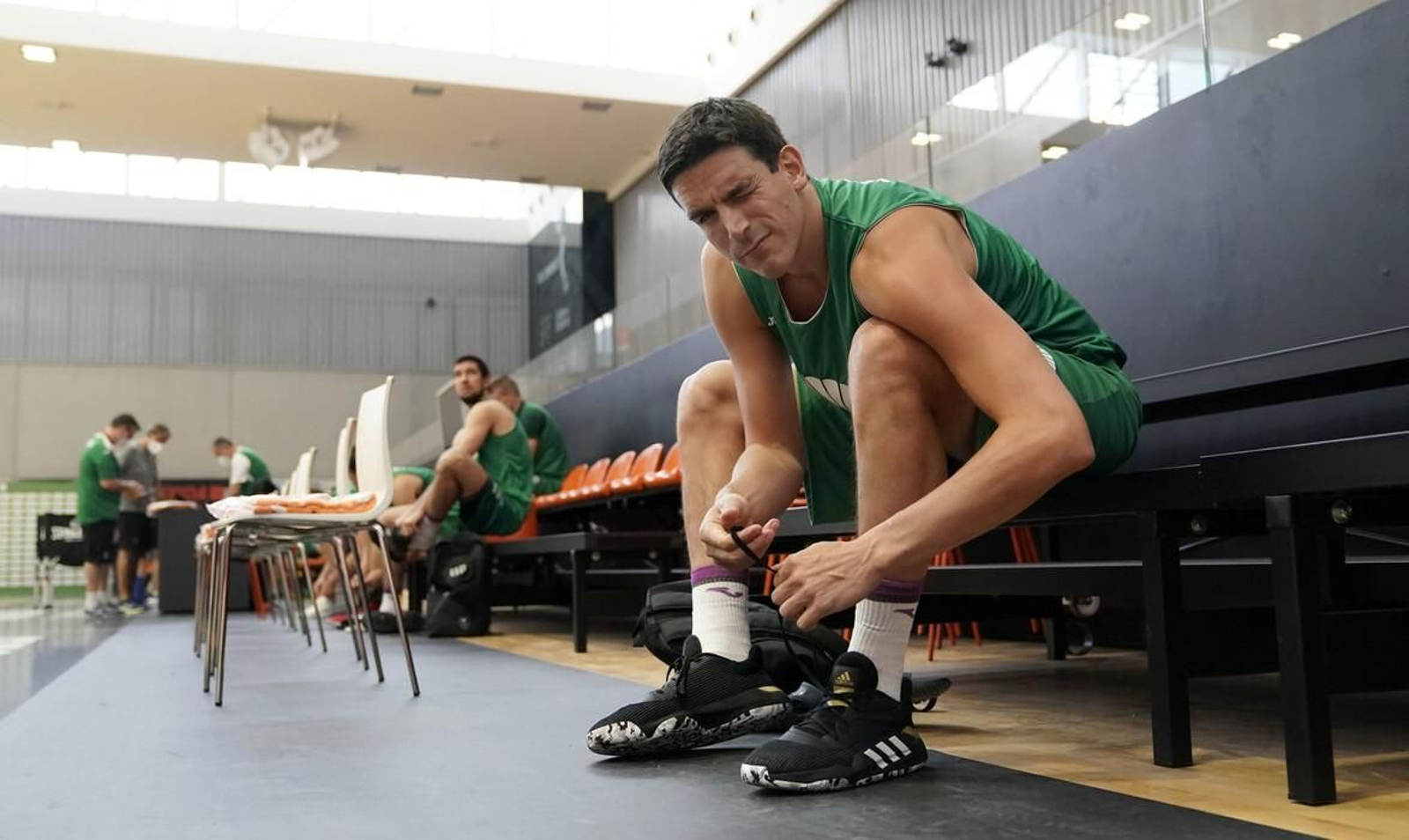 Carlos Suárez, antes de empezar el trabajo.