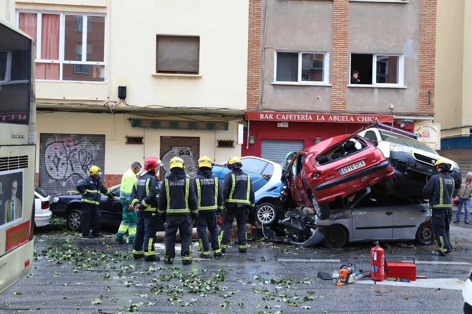 Fotos del accidente del autobús en Málaga