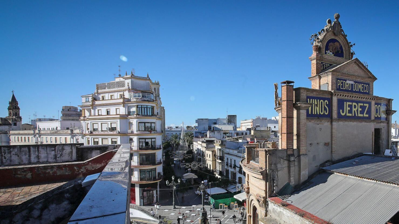 Imagen de parte del centro de Jerez desde la azotea del Edificio Rianal.