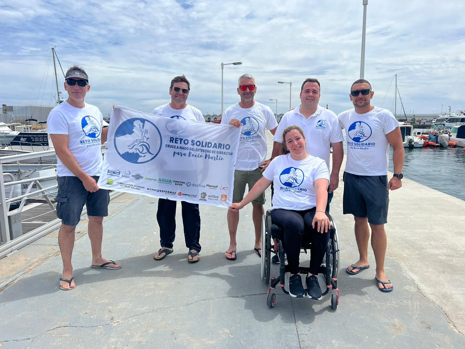 Los deportistas, con Rocío Esther Martín