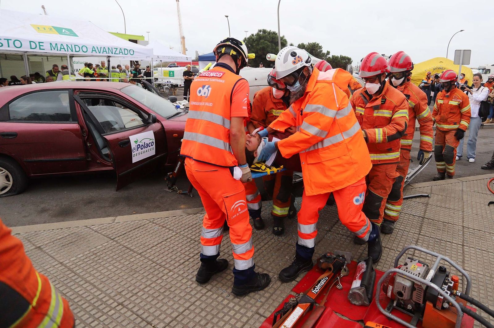 Simulacro de accidente en el Puerto de Huelva dentro del ejercicio regional RespuestA22, en imágenes