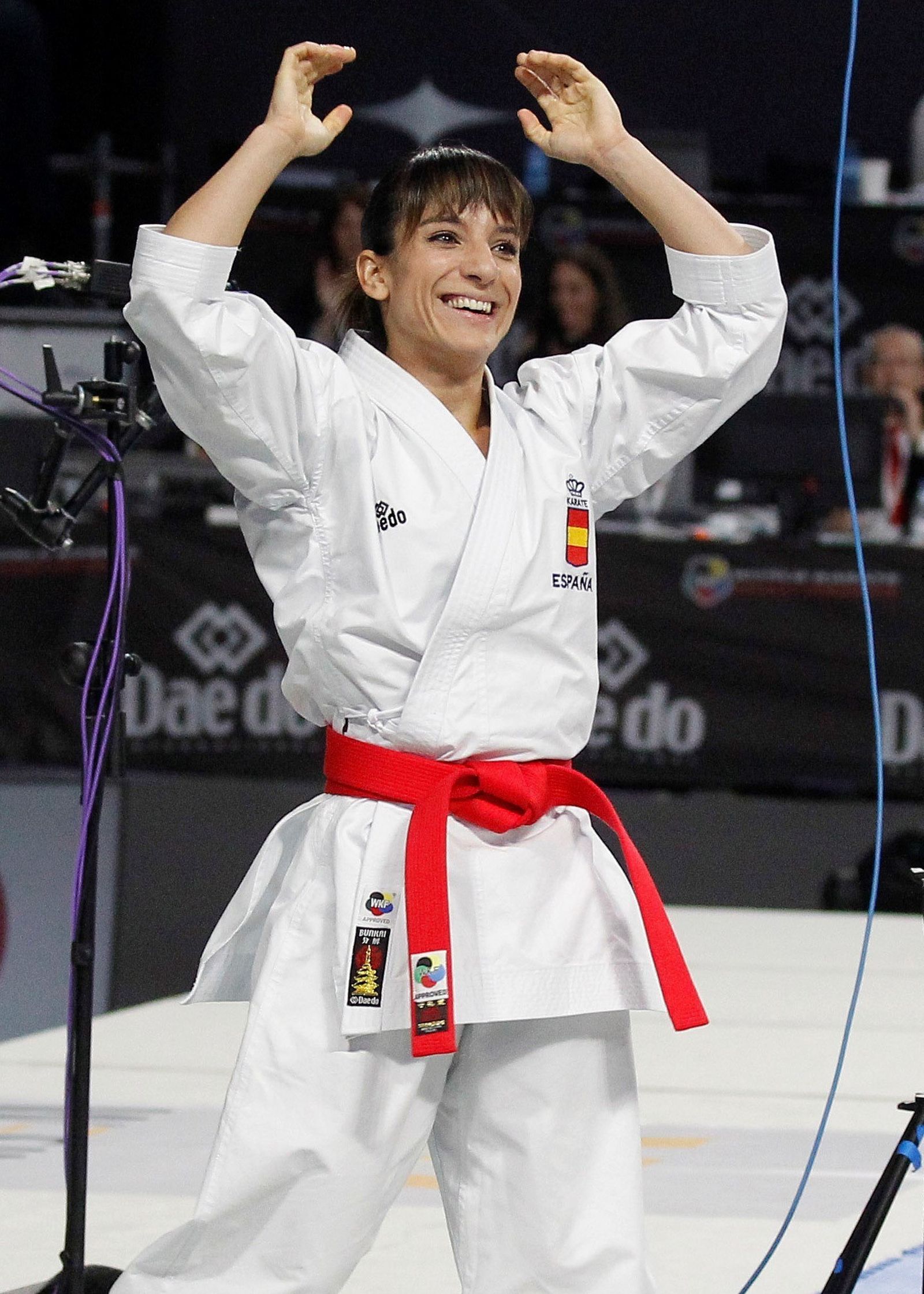 Sandra Sánchez, tras su victoria en la final.