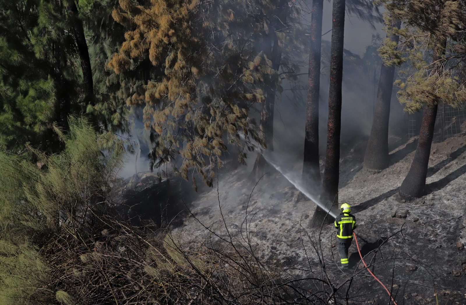 Fotos del incendio cercano al Bahía Park en la calle Sardina de Algeciras