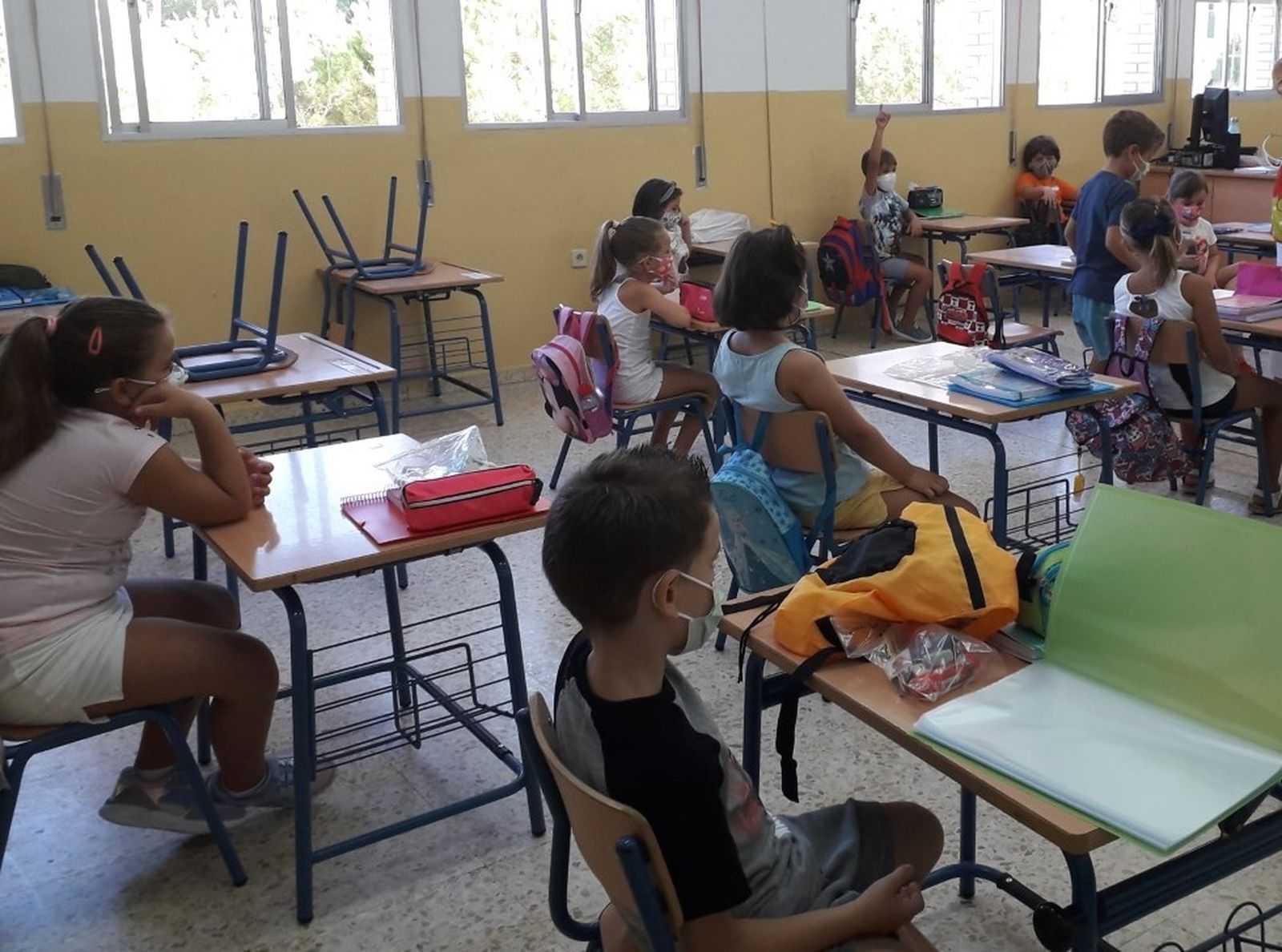 Alumnos en un colegio de la capital.