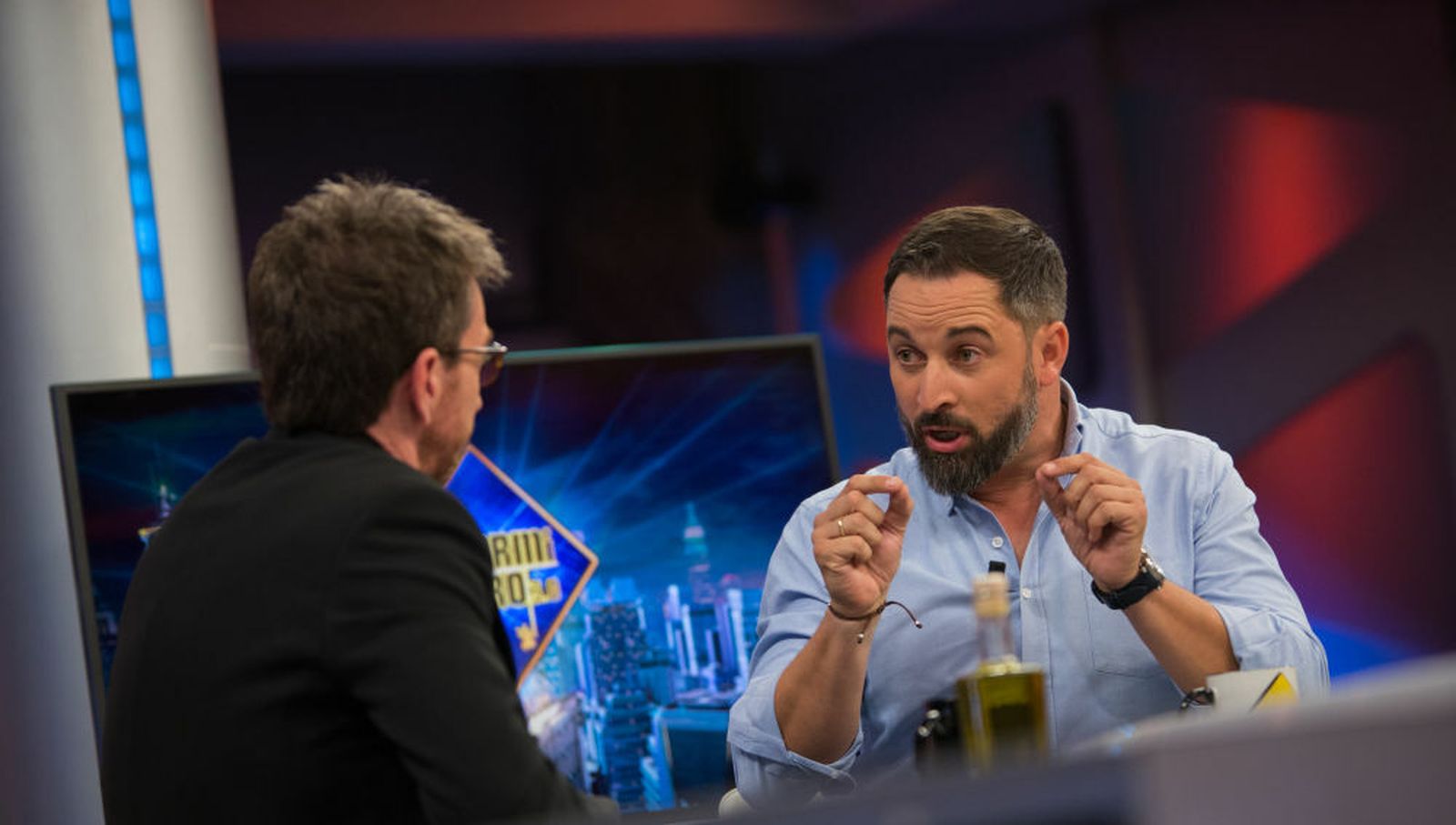 Santiago Abascal en la entrevista de este jueves