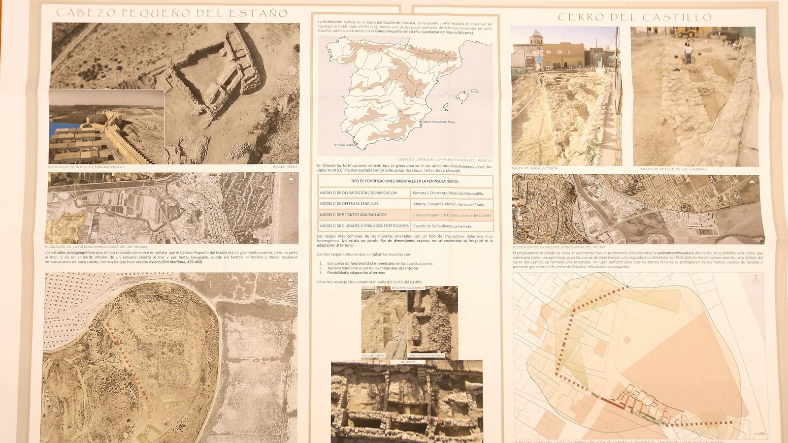 Documento del proyecto en el que se recogen datos de murallas fenicias y de los restos aparecidos en el Cerro del Castillo.