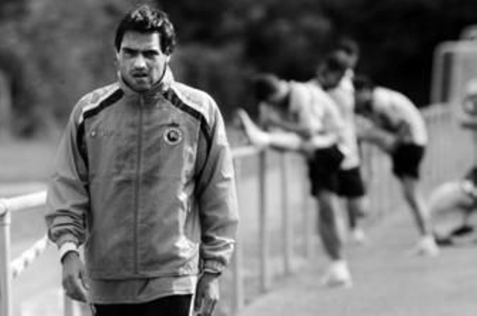 Aldo Duscher, en el entrenamiento de ayer con el Racing en tierras alemanas.