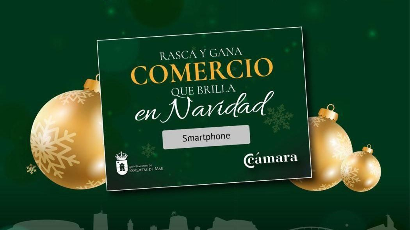 Cartel de la campaña para el impulso del comercio local de Roquetas de Mar.