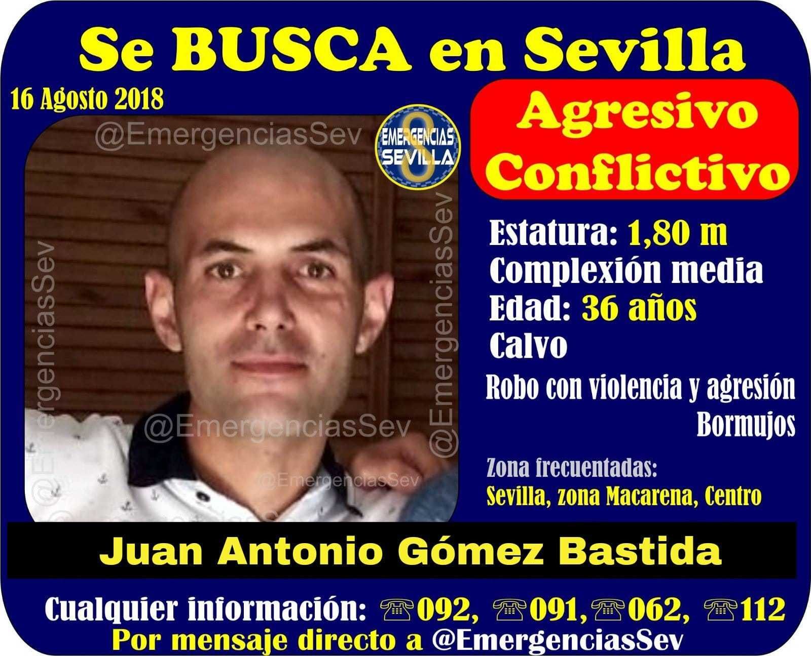 El rostro del sospechoso, difundido por los servicios de emergencias.