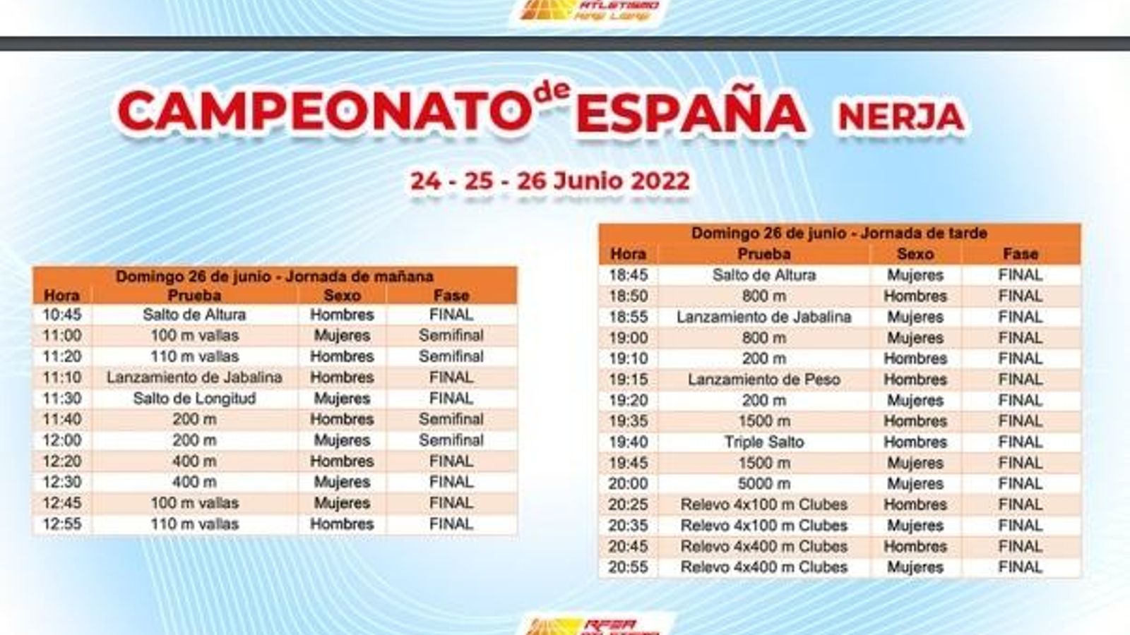 Los horarios del domingo. Los horarios del domingo.