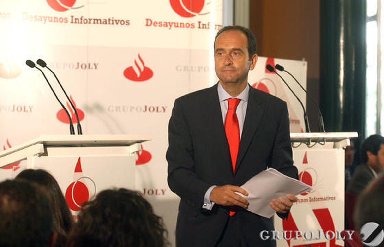Alberto Delgado, director regional del Santander, tras su intervención.

Foto: Josué Correa