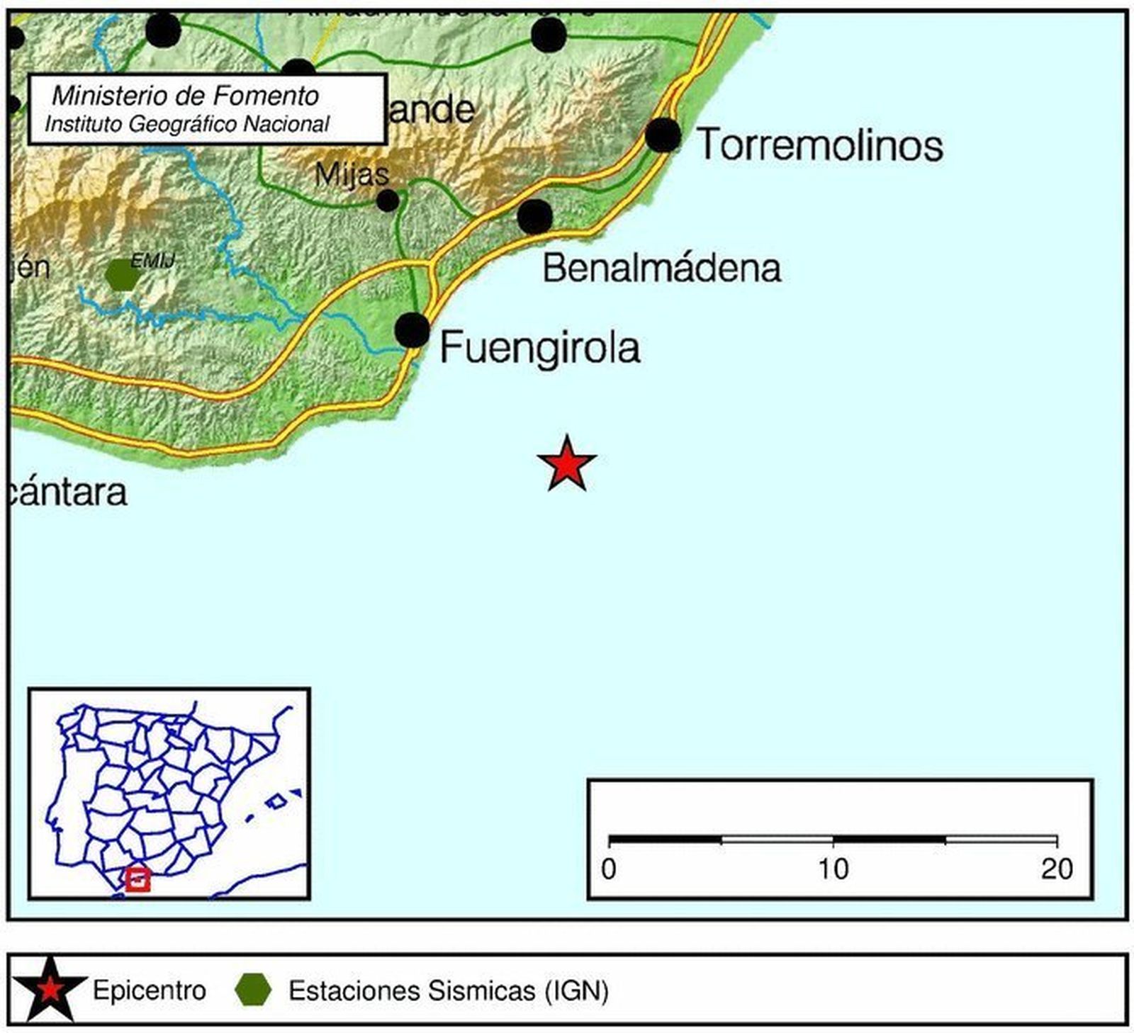 Localización del terremoto.
