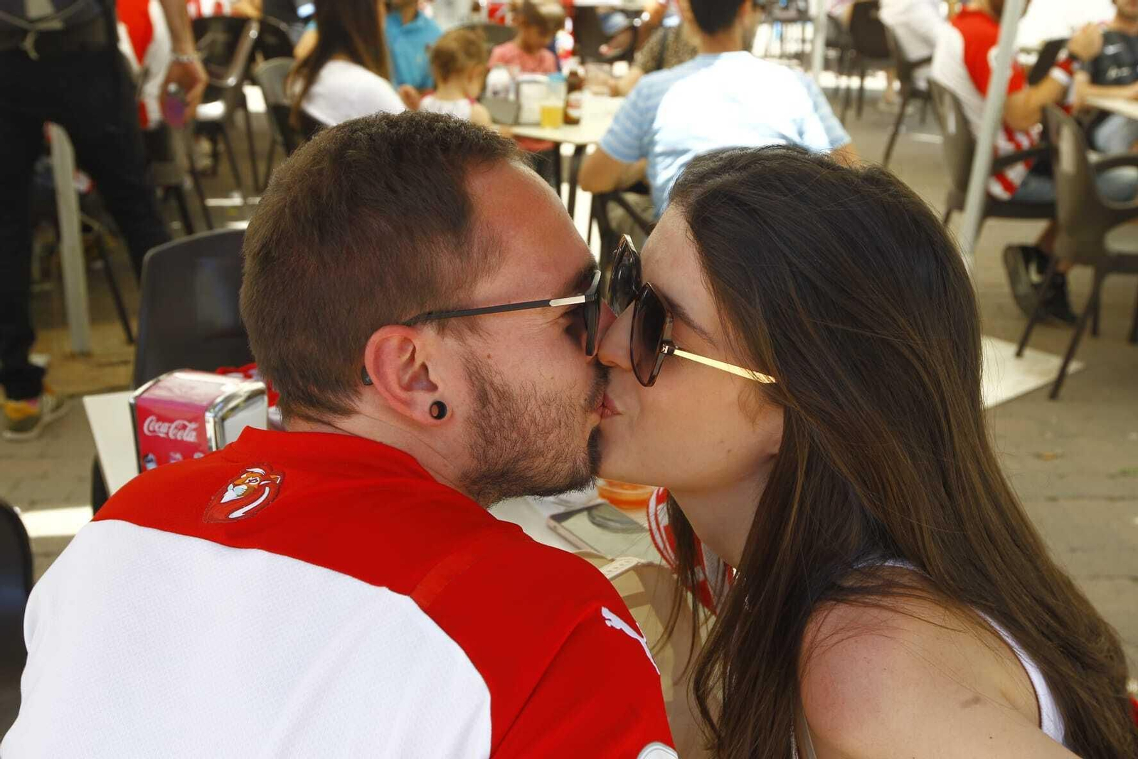 Imágenes de la afición del Almería en Leganés