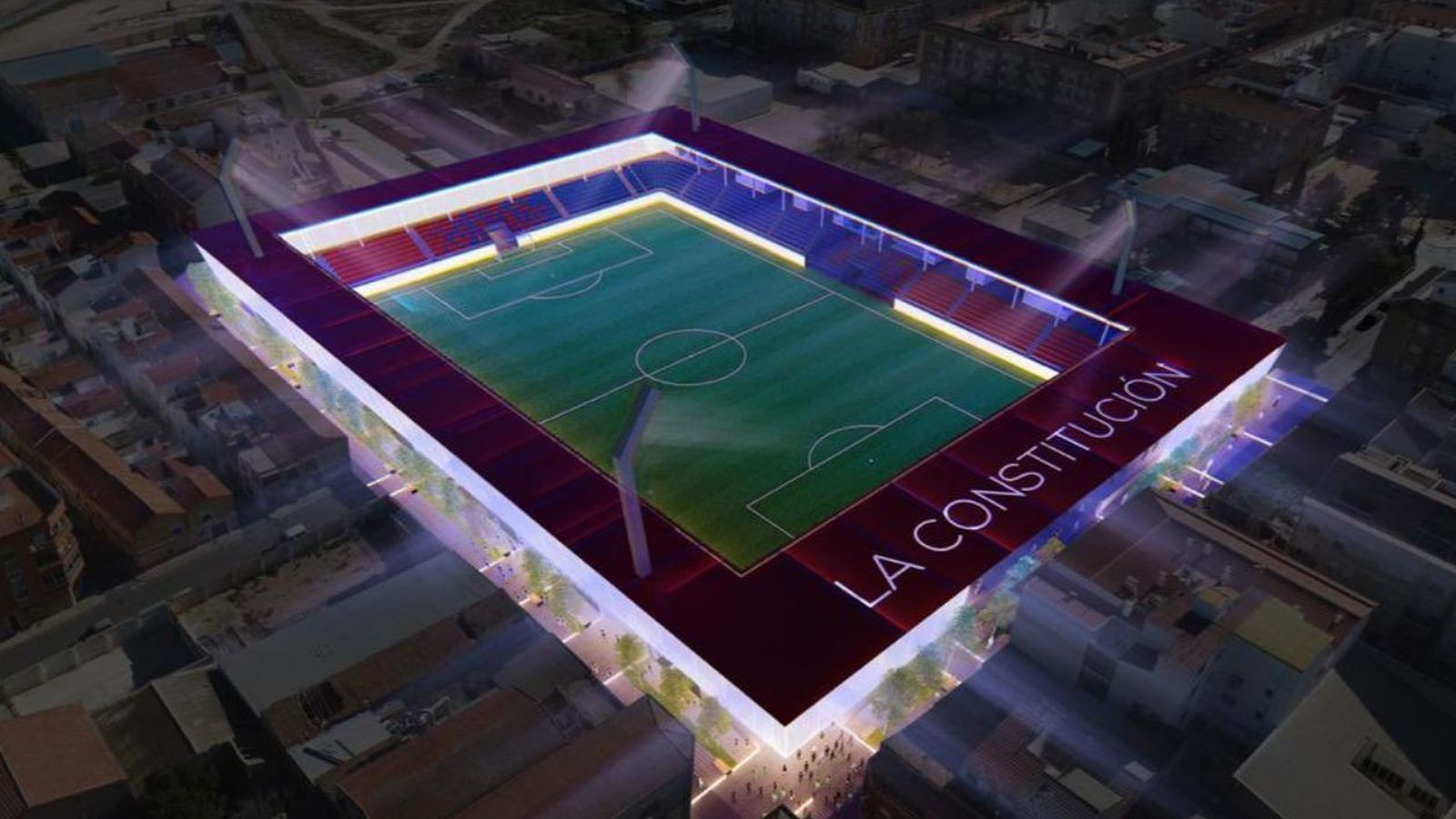 Una recreación del proyecto de remodelación del estadio La Constitución.