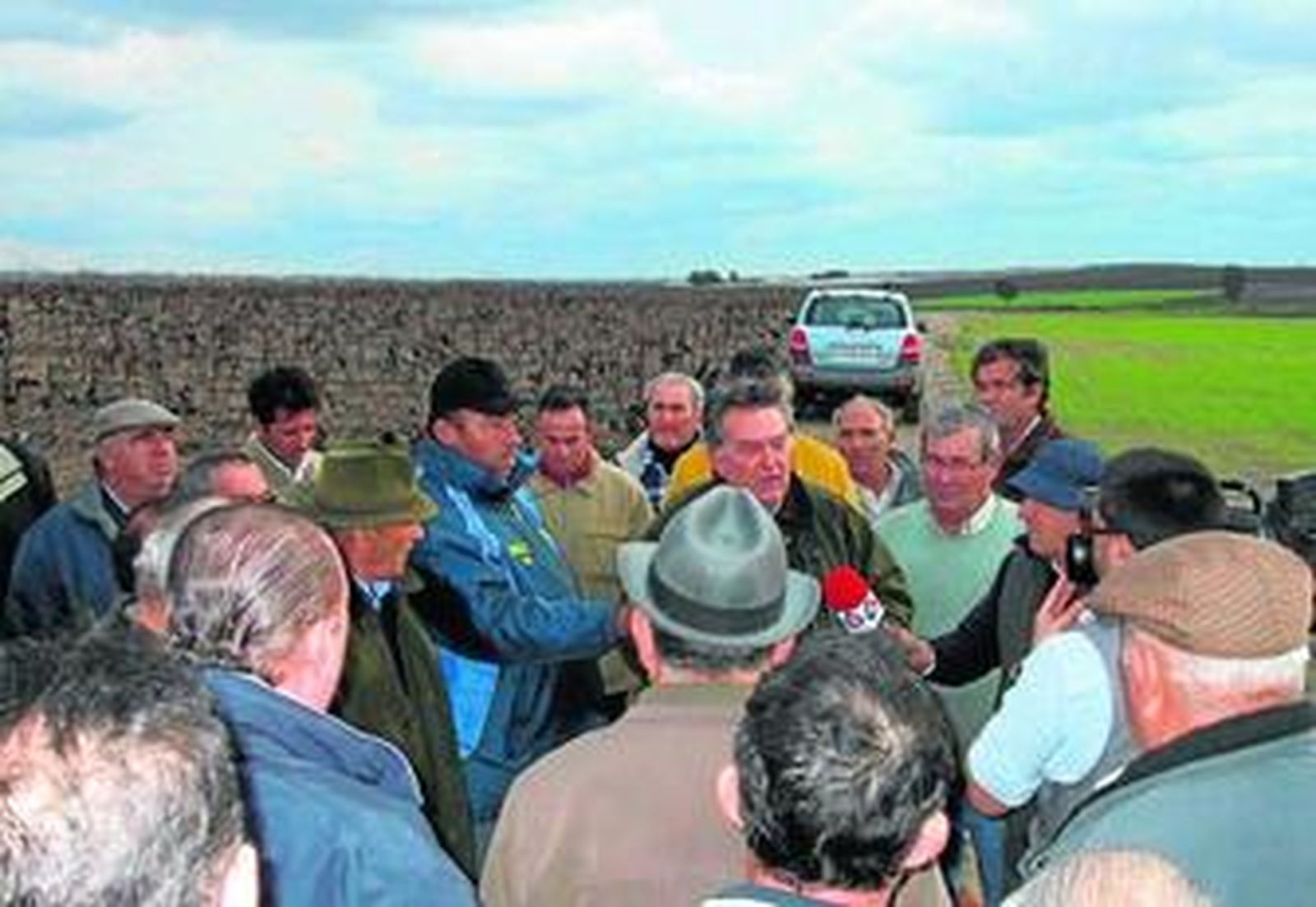 Un instante de la visita de la plataforma recién creada a la viña sanluqueña de la Punta del Águila.