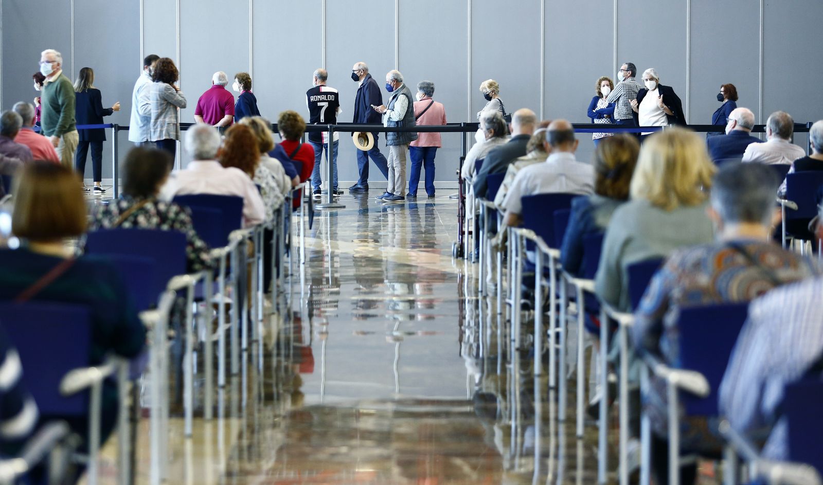 Vacunación en el Palacio de Ferias y Congresos de Málaga.