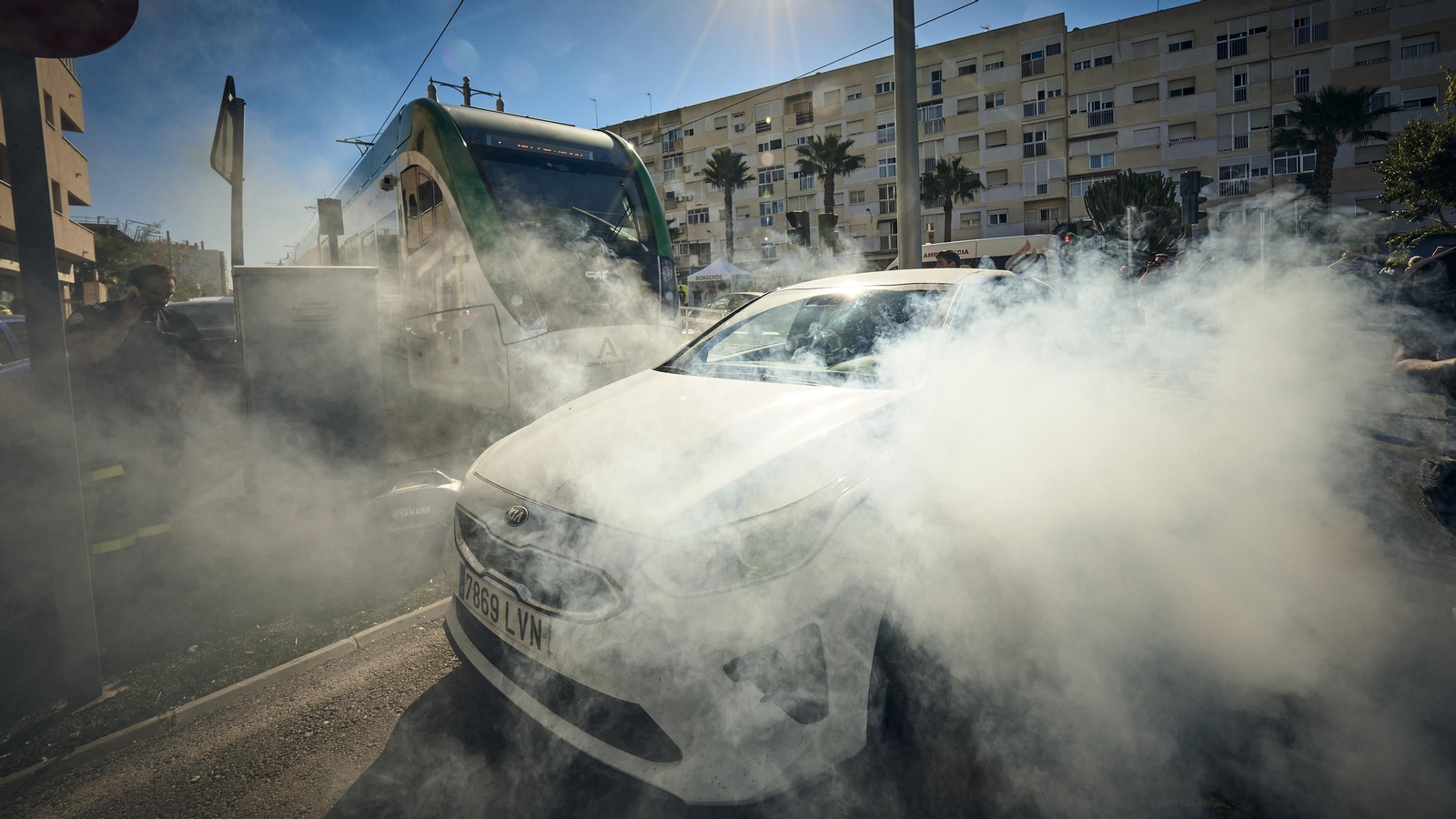 Simulacro de accidente del tranvía en San Fernando