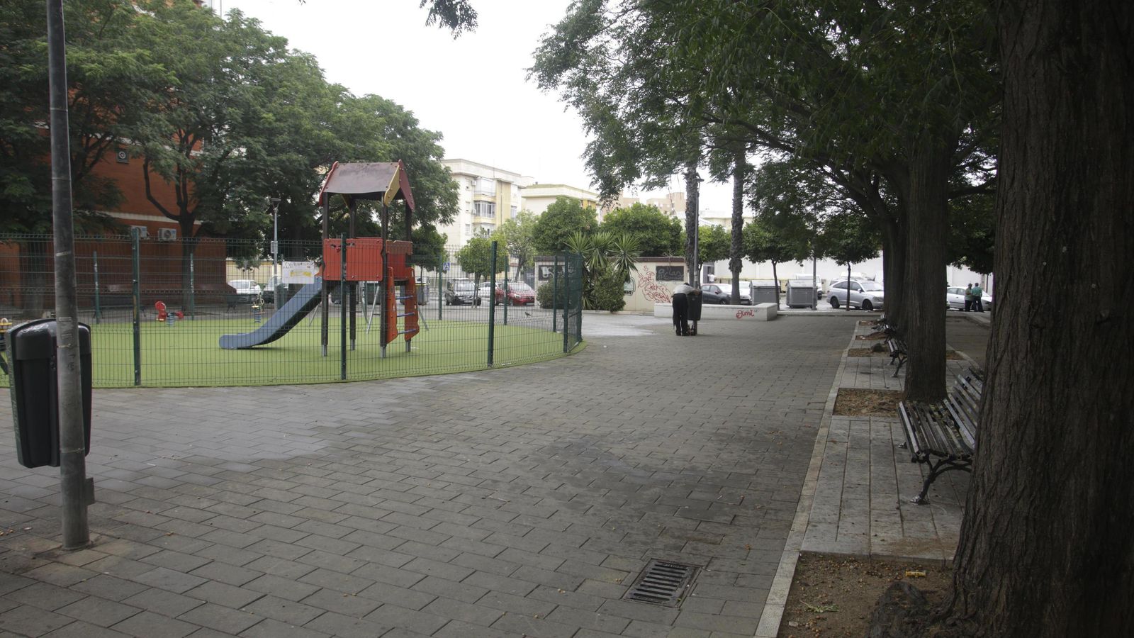 Aspecto actual de la plaza Horacio Hermoso Araujo en el Tiro de Línea.