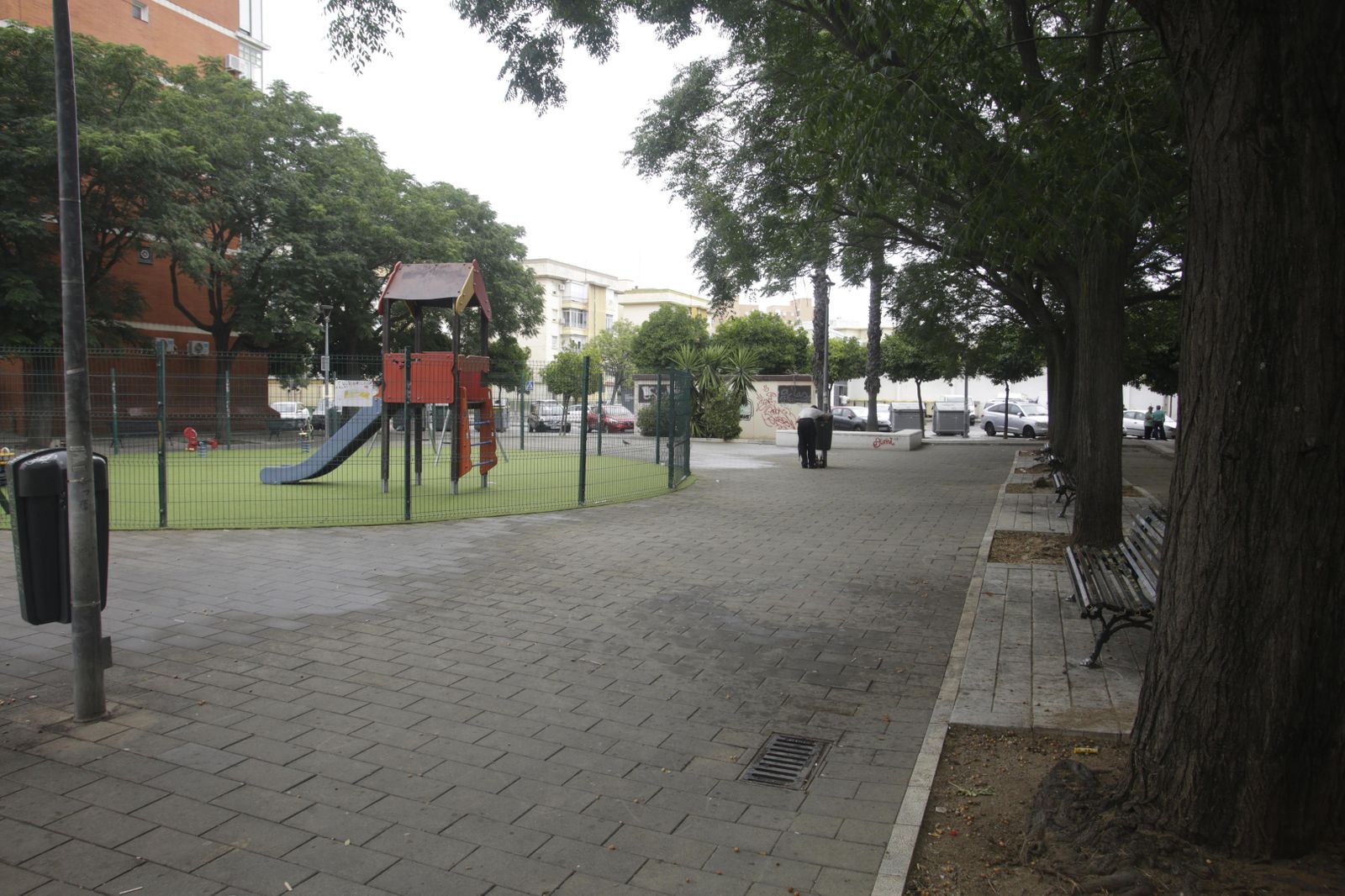 Aspecto actual de la plaza Horacio Hermoso Araujo en el Tiro de Línea.