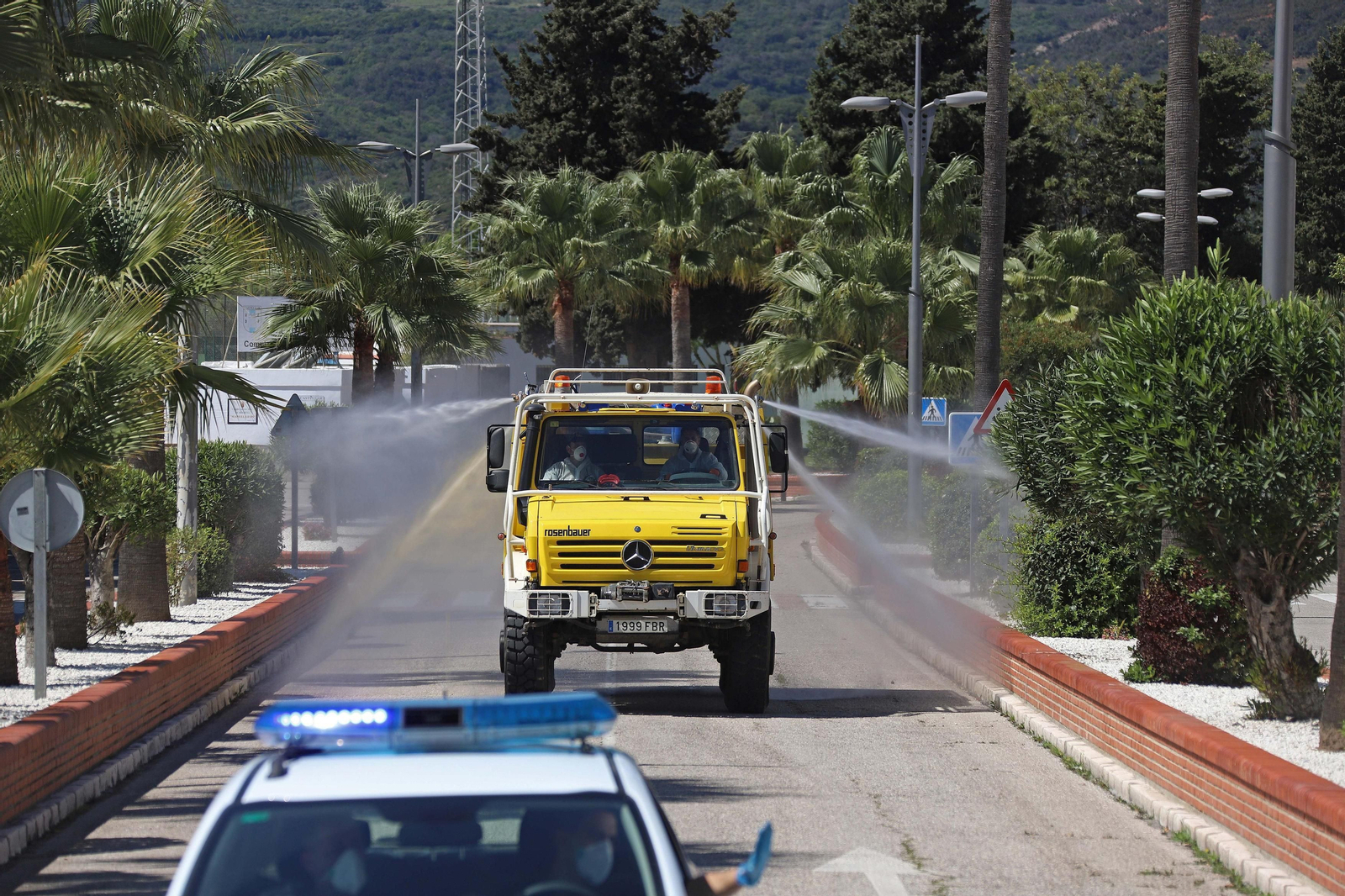 Desinfección en Castellar de la Frontera.