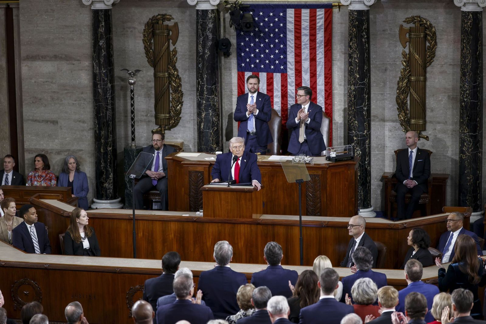 Donald Trump, durante su discurso sobre el Estado de la Unión.