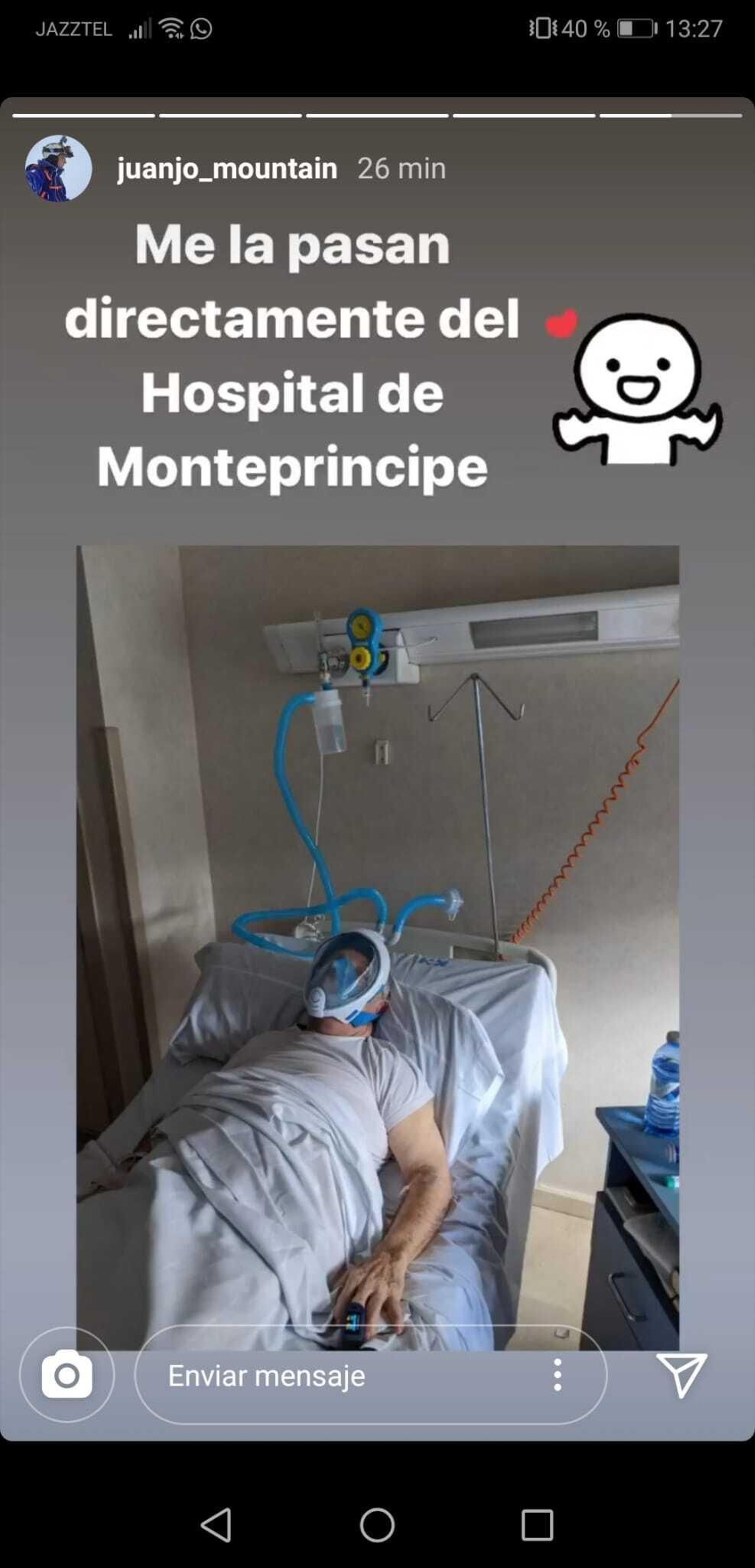 Un paciente del Hospital Montepríncipe de Madrid con el respirador conseguido desde Almería Un paciente del Hospital Montepríncipe de Madrid con el respirador conseguido desde Almería