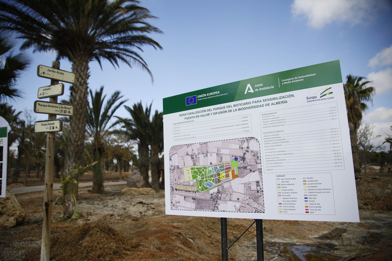 Imágenes de las obras en el parque del Boticario de Almería