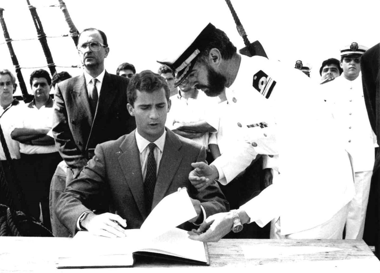 Visita del Príncipe Felipe en 1991 a Huelva