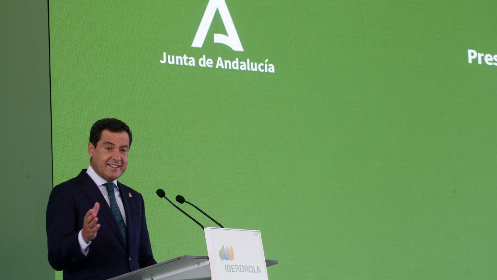 El presidente de la Junta de Andalucía en un momento de su intervención