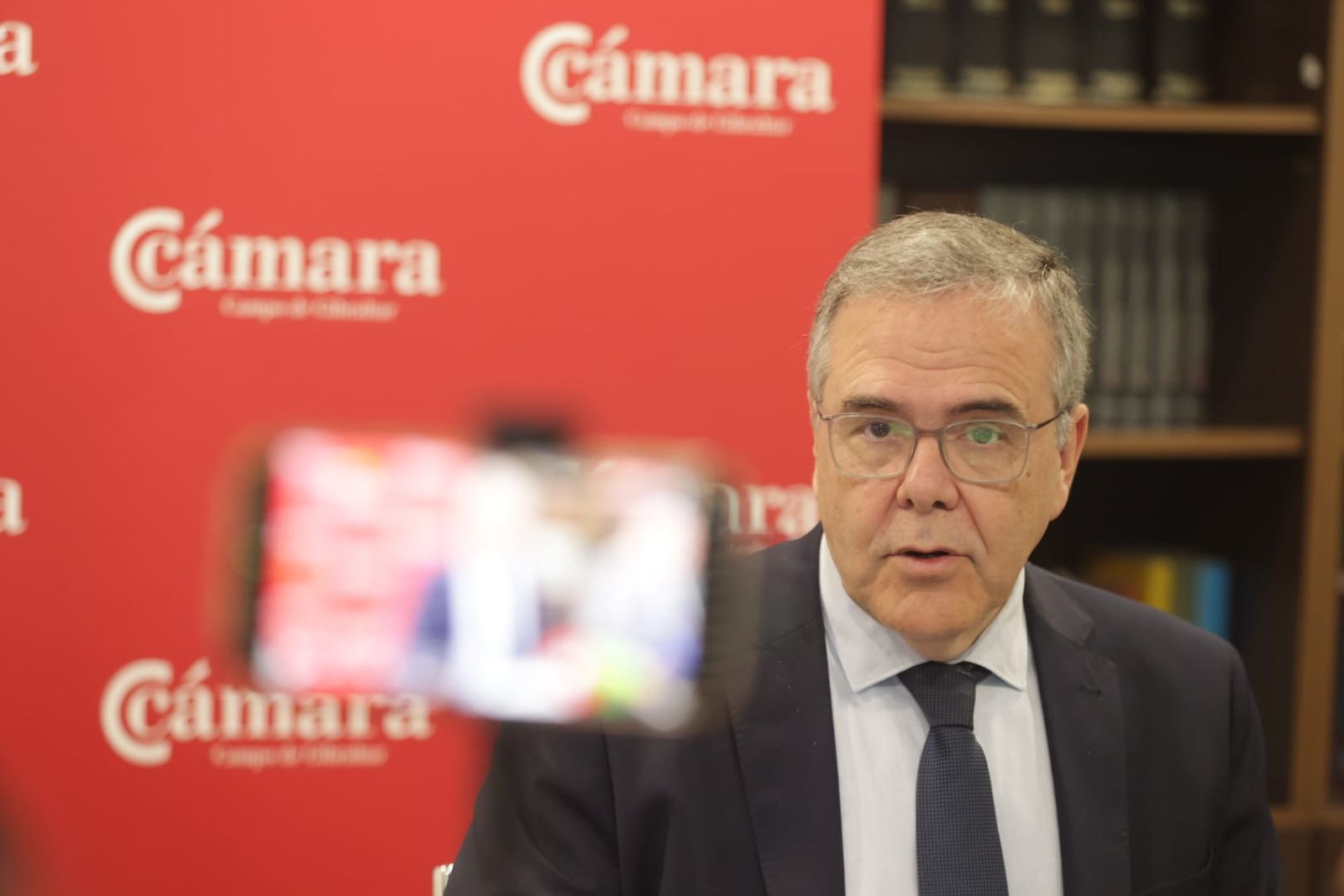 El presidente de la Cámara de Comercio del Campo de Gibraltar, Carlos Fenoy, este martes.