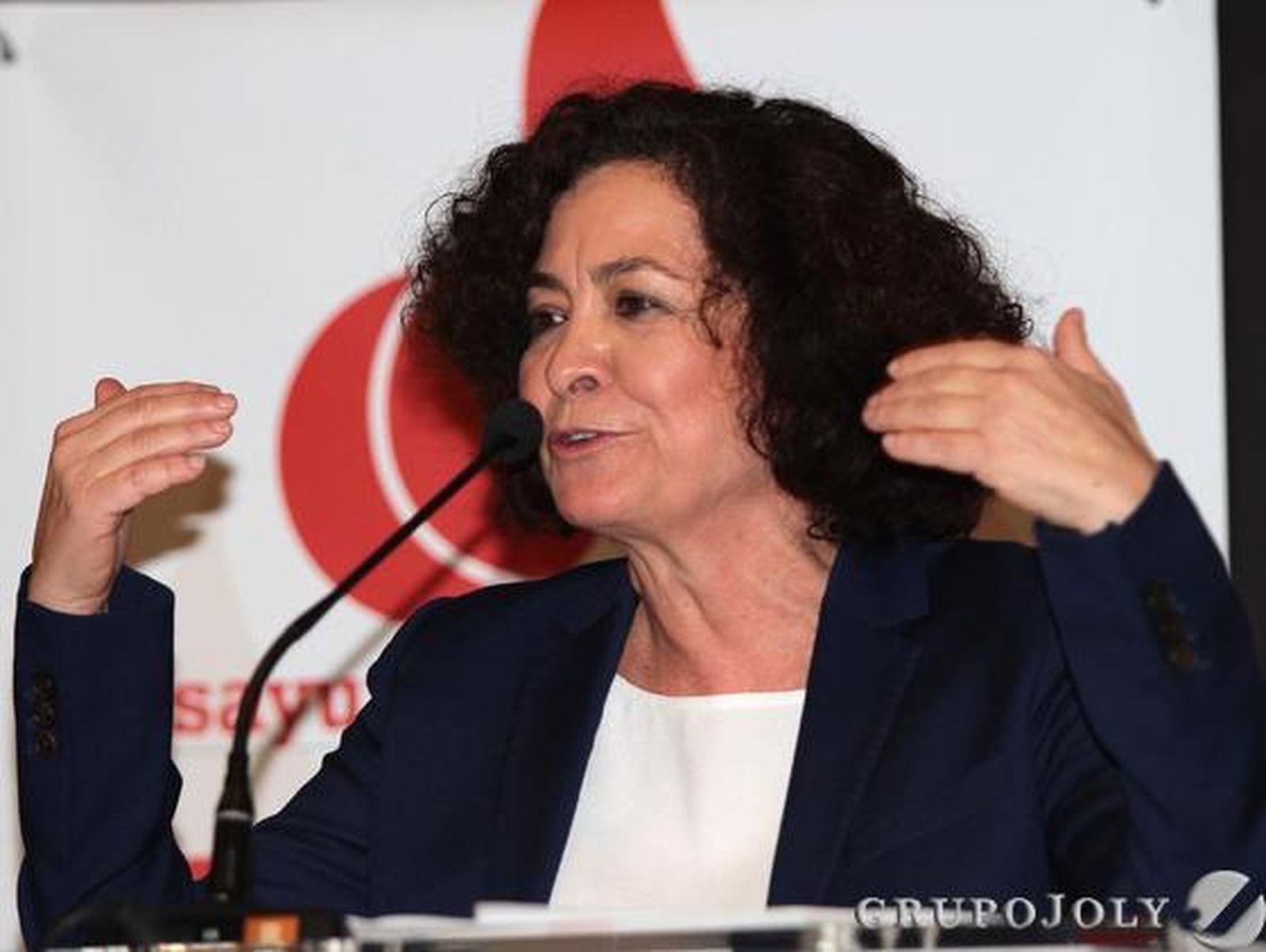 La rectora durante su intervención en el acto. Reportaje gráfico: María de la Cruz / Álex Cámara